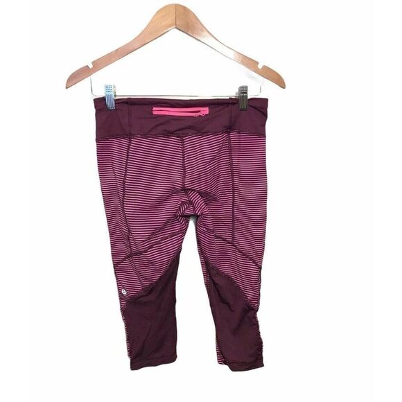 Lululemon Run For Your Life Crop Pant Hyper Stripe - Picture 1 of 12